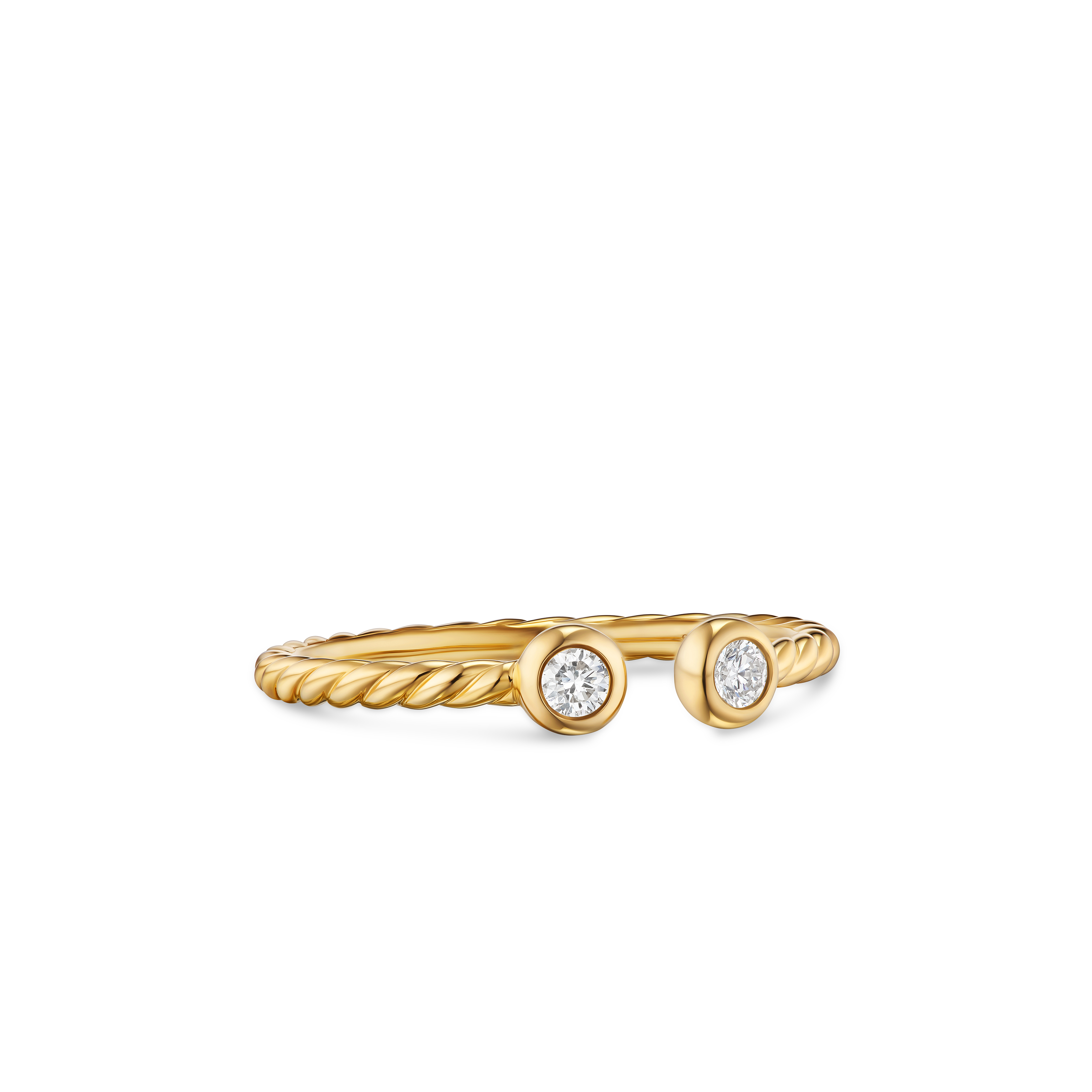 Petite Modern Renaissance® Open Round Ring in 18K Yellow Gold with Diamonds, 3.9mm