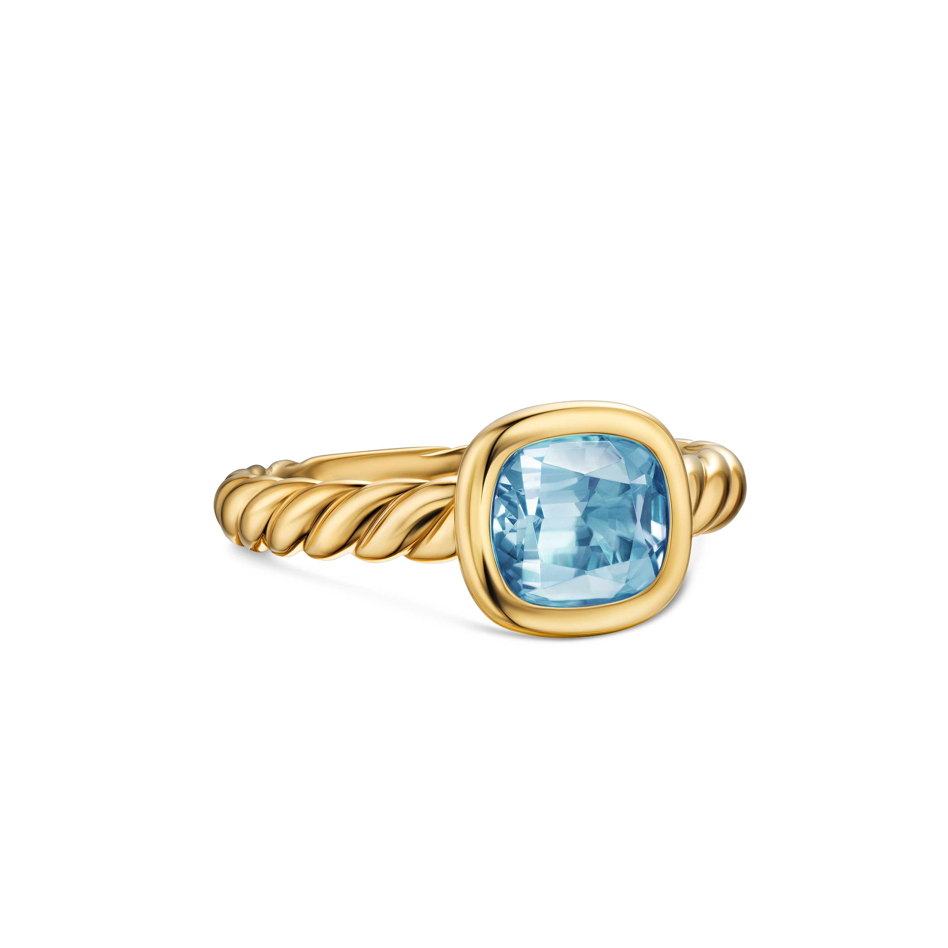 DY Mercer® Stone Ring in 18K Yellow Gold with Sky Blue Topaz, 7mm