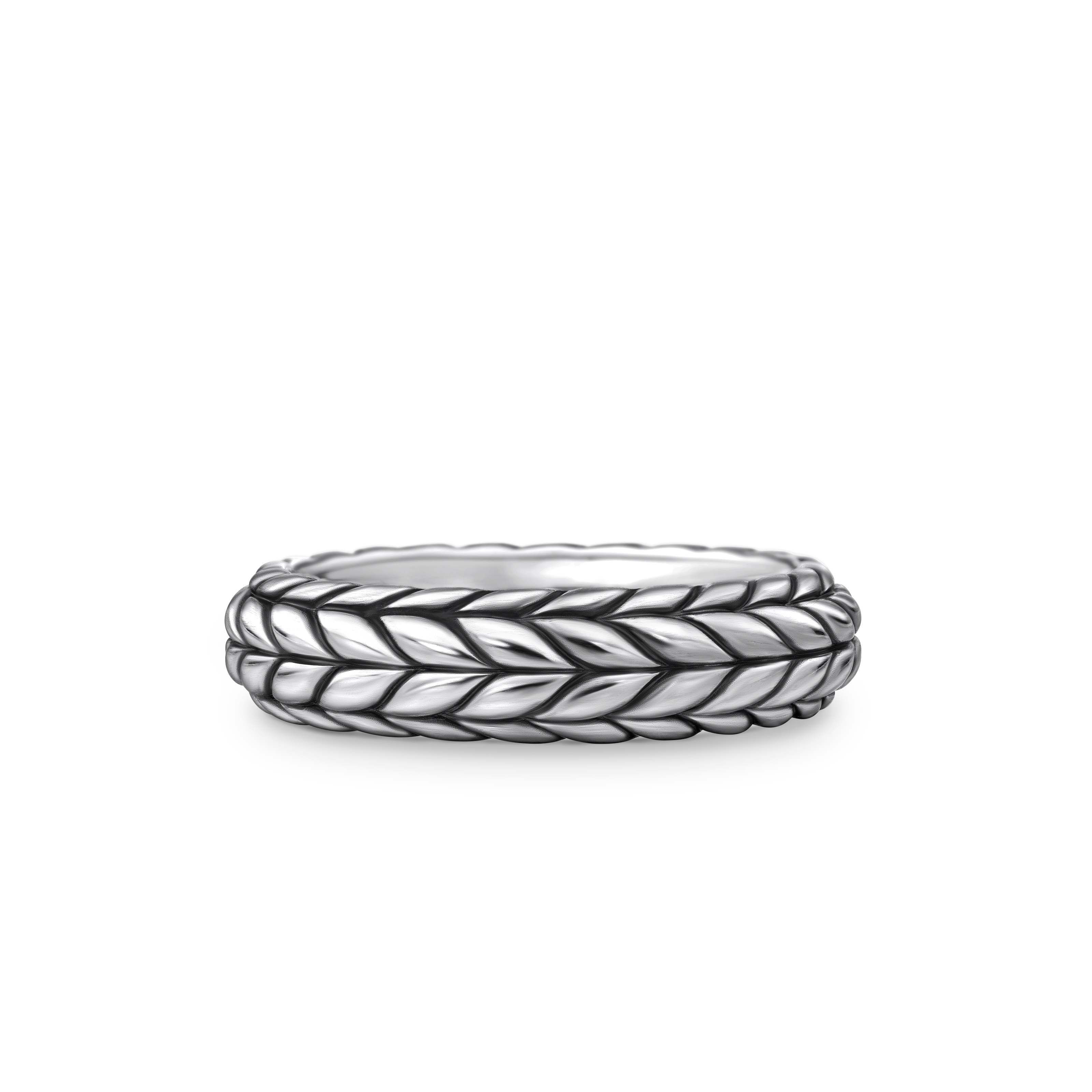 Chevron Beveled Band Ring in Sterling Silver