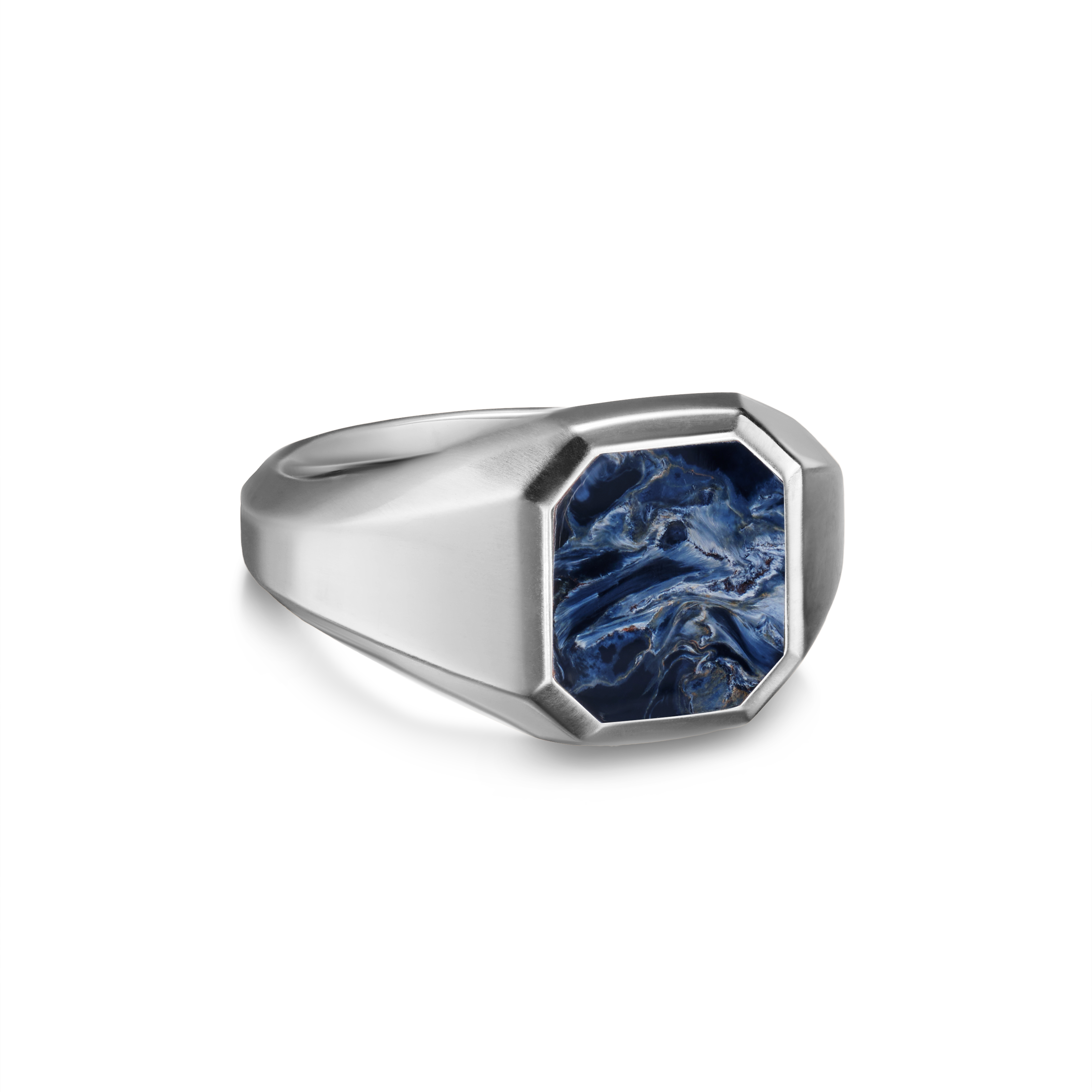 Streamline® Signet Ring in Sterling Silver with Pietersite, 14mm