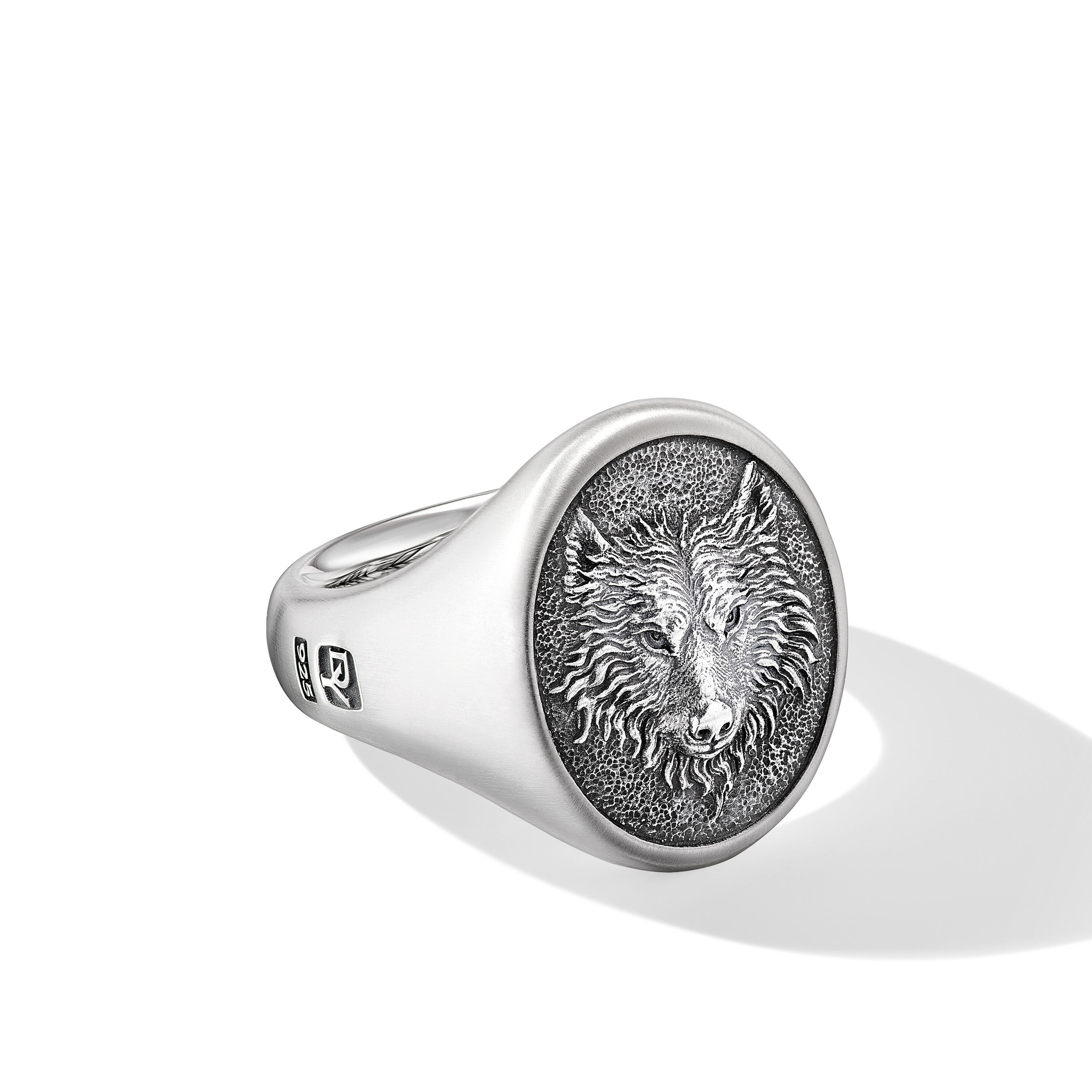 Petrvs® Wolf Signet Ring in Sterling Silver, 21.5mm