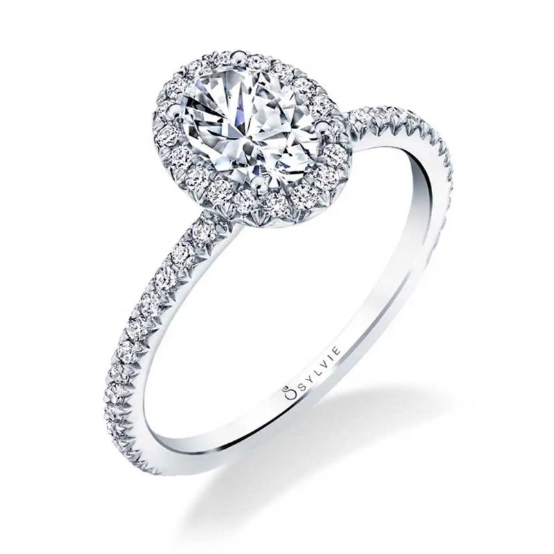 Classic Oval Engagement Ring With Halo - Vivian