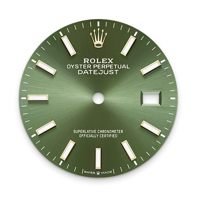 Olive green dial